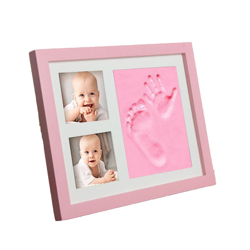 Frames Footpicture Framerame Wood Custoglass Mirrorhite Aibwoodshionable Baby Customized Logo White AIBO Fashionable Photo Frame