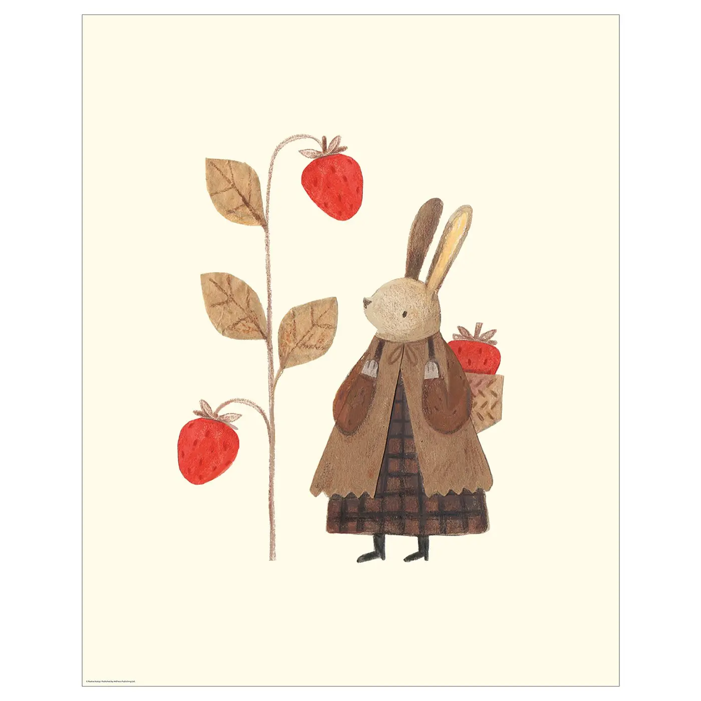 BILD Baird Picture, Strawberry and Rabbit, 40x50 cm