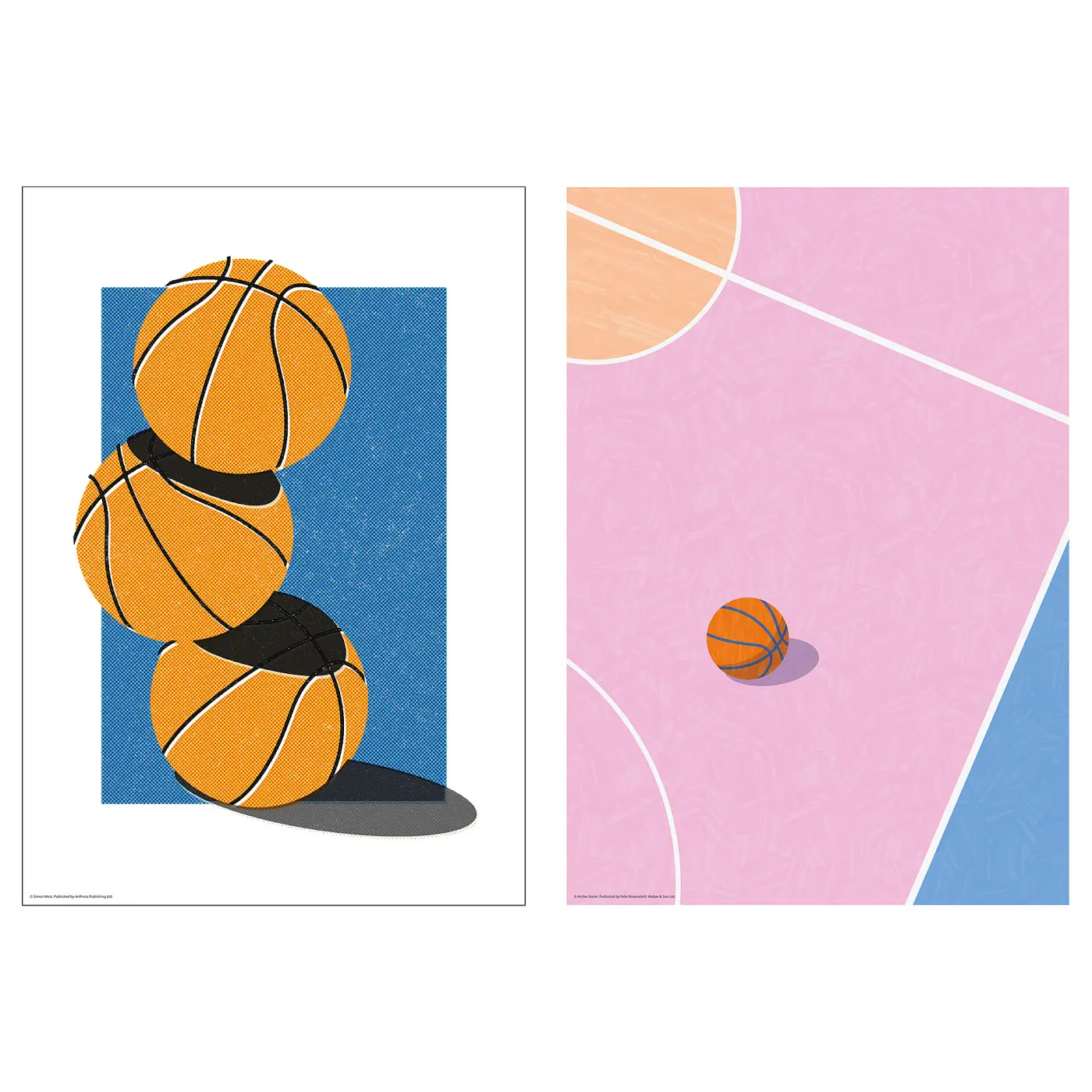 BILD Baird picture, basketball game, 21x30 cm