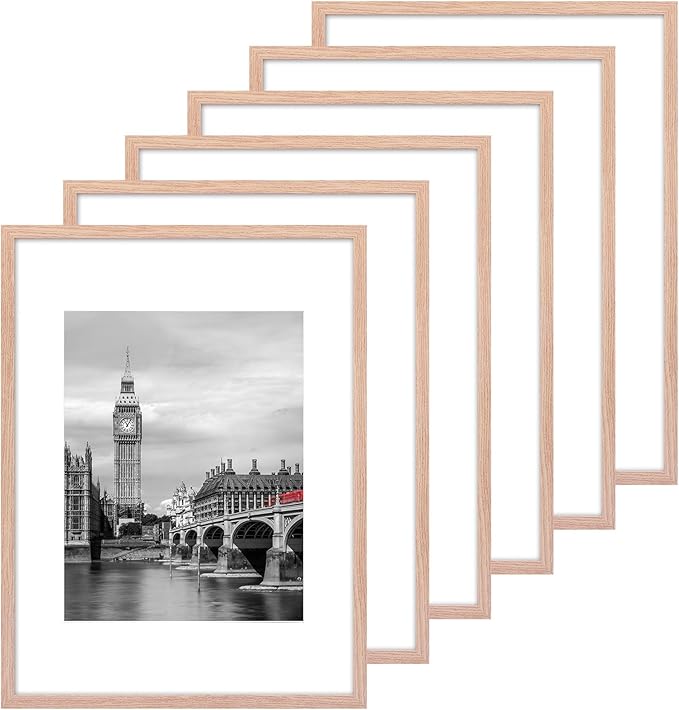 6-piece set with shatter resistant plastic glass, thin frame, and lightweight photo frame for wall decoration, diamond art, Mother's Day gift, Father's Day