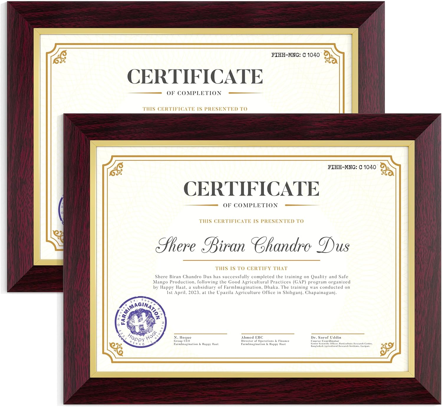 Certificate Frames 8.5 X 11 Mahogany & Gold, High School/College Diploma Frame Document Frame With Clear Plexiglass for Wall Display Tabletop, Degree Frame, Graduation Gifts 2025, 2 Packs