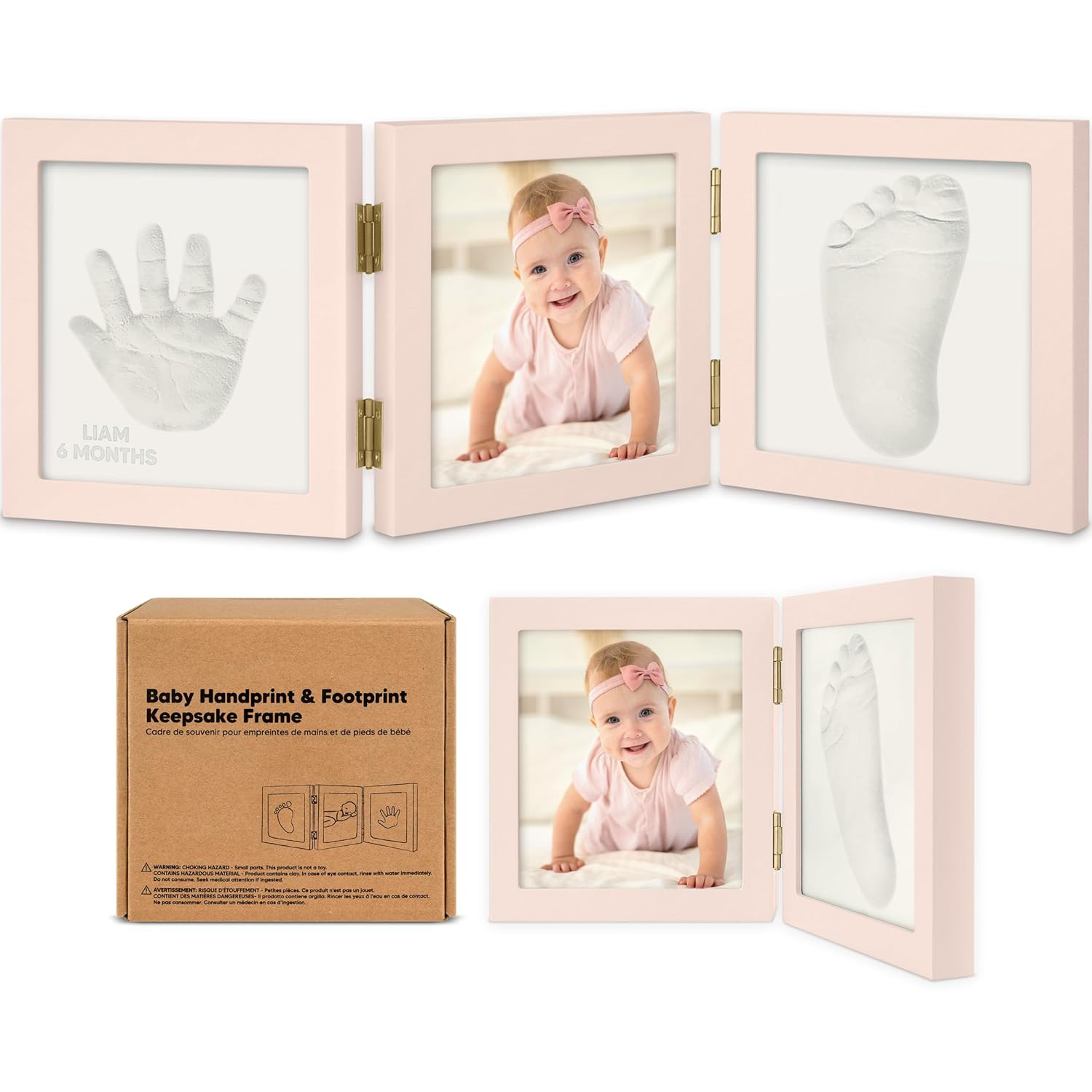 Baby Shower Gifts for Boys, Girls - Baby Hand and Footprint Kit, Newborn Handprint Kit, Keepsake Photo Frame, Nursery Picture Frame, Newborn Keepsake Gifts for New Mom Mother's Day