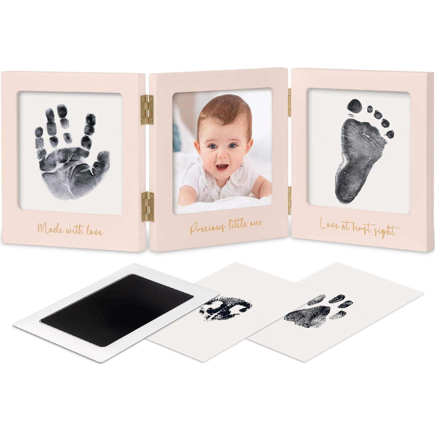 Inkless Baby Handprint and Footprint Kit for Newborn - Baby Footprint Kit, Newborn Keepsake Nursery Picture Frame,Dog Paw Print Maker,Personalized Gifts for New Mom,Showers & Registry
