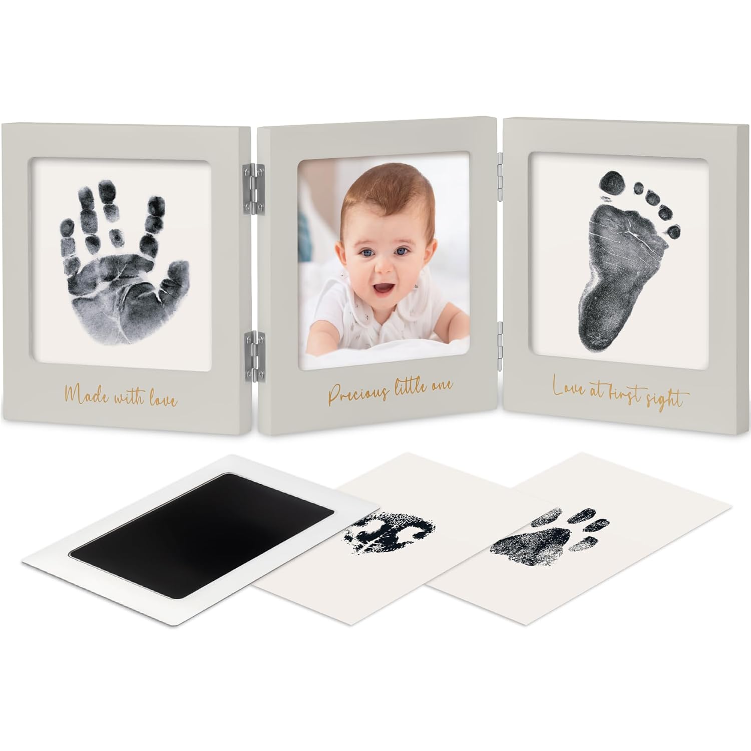 Inkless Baby Handprint and Footprint Kit for Newborn - Baby Footprint Kit, Newborn Keepsake Nursery Picture Frame,Dog Paw Print Maker,Personalized Gifts for New Mom,Showers & Registry