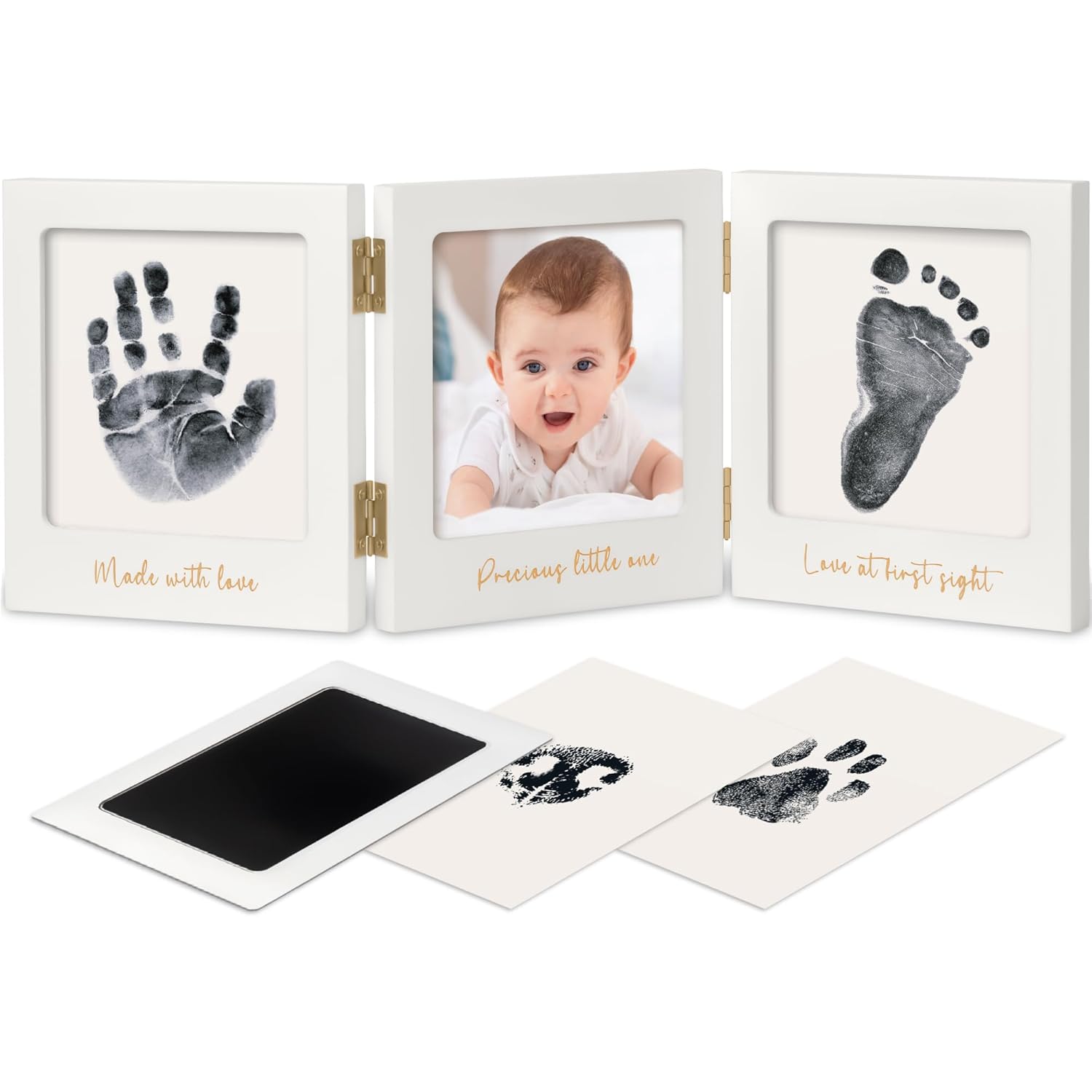 Inkless Baby Handprint and Footprint Kit for Newborn - Baby Footprint Kit, Newborn Keepsake Nursery Picture Frame,Dog Paw Print Maker,Personalized Gifts for New Mom,Showers & Registry