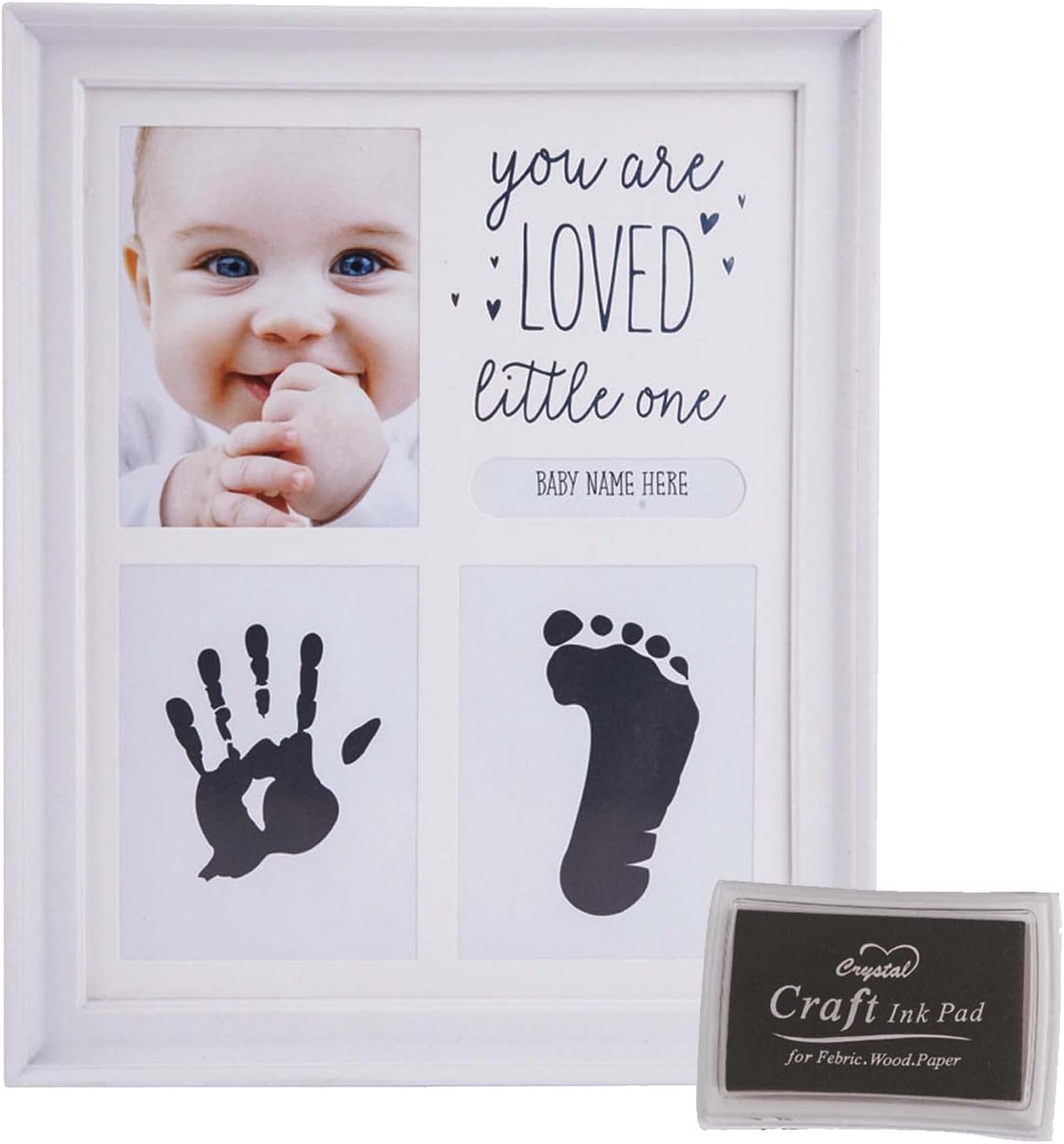 Baby Handprint & Footprint Kit - Memory Art Frames for Baby Shower Gifts, Nursery Decor