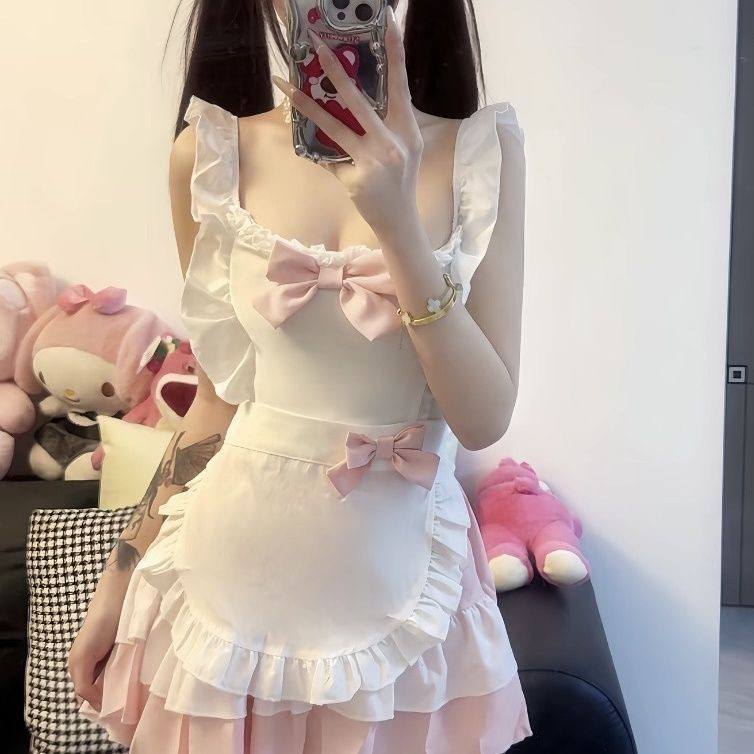 Cute Pink Lolita Maid Lingerie Roleplay Dress
