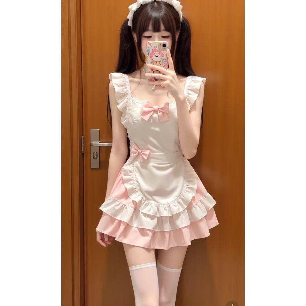 Cute Pink Lolita Maid Lingerie Roleplay Dress