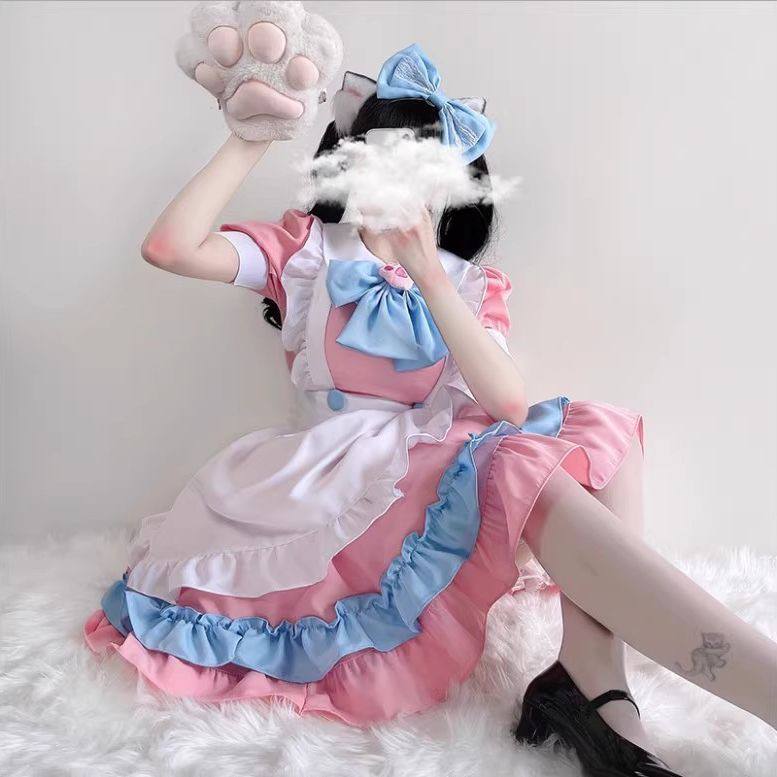 Double Bow Frilled Anime Cat Maid Roleplay Lingerie