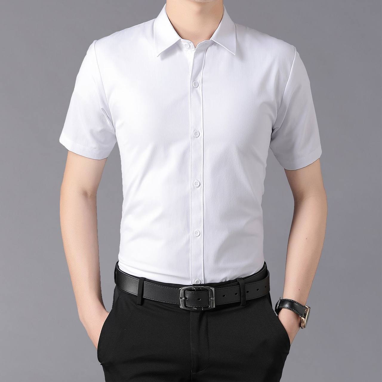 Non-Iron Breathable Men’s Business Formal Work Shirt