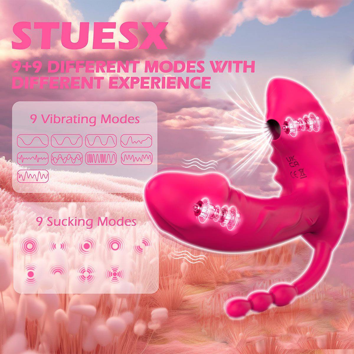 1pc Wearable G-Spot Panty Vibrator with 9 Suction & 9 Vibration Modes – Rose/Butterfly Bullet Vibrator – Sex Toy for Women & Couples