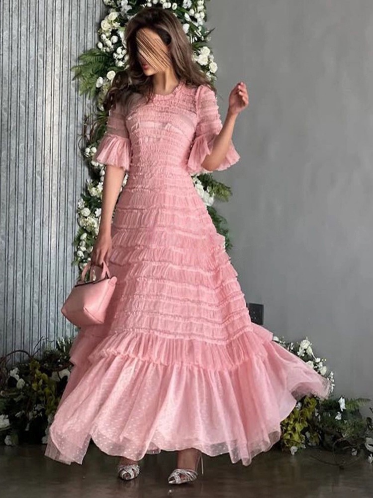 PINK TULLE MAXI DRESS 003