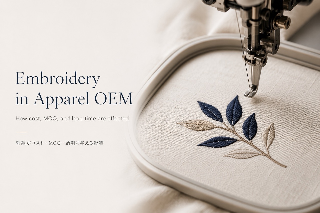 How Embroidery Affects Apparel OEM Cost, MOQ, and Production Lead Time