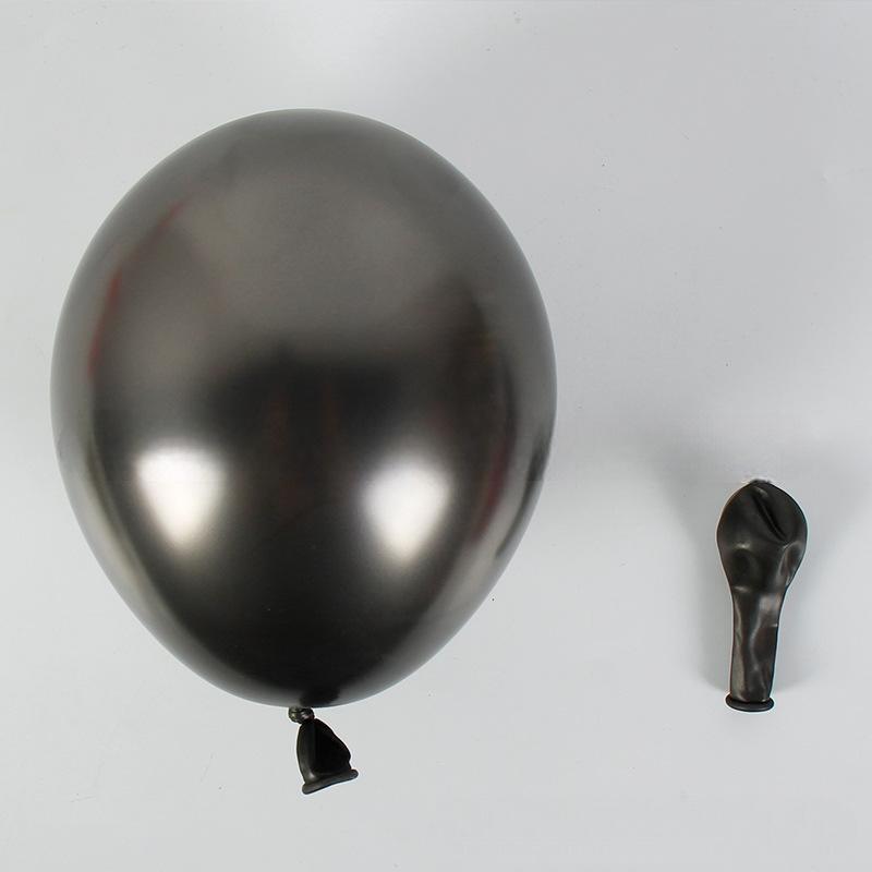MET-18-BLK | 18 Inch Metallic Black Latex Balloons Wholesale | Low MOQ