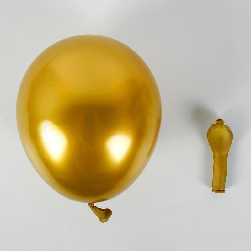MET-18-GLD | 18 Inch Metallic Gold Latex Balloons Wholesale | Low MOQ