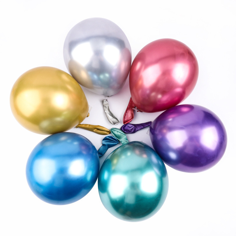 MET-18-MIX-50PCS | 18 Inch Metallic Mixed Color Latex Balloons Wholesale | Low MOQ