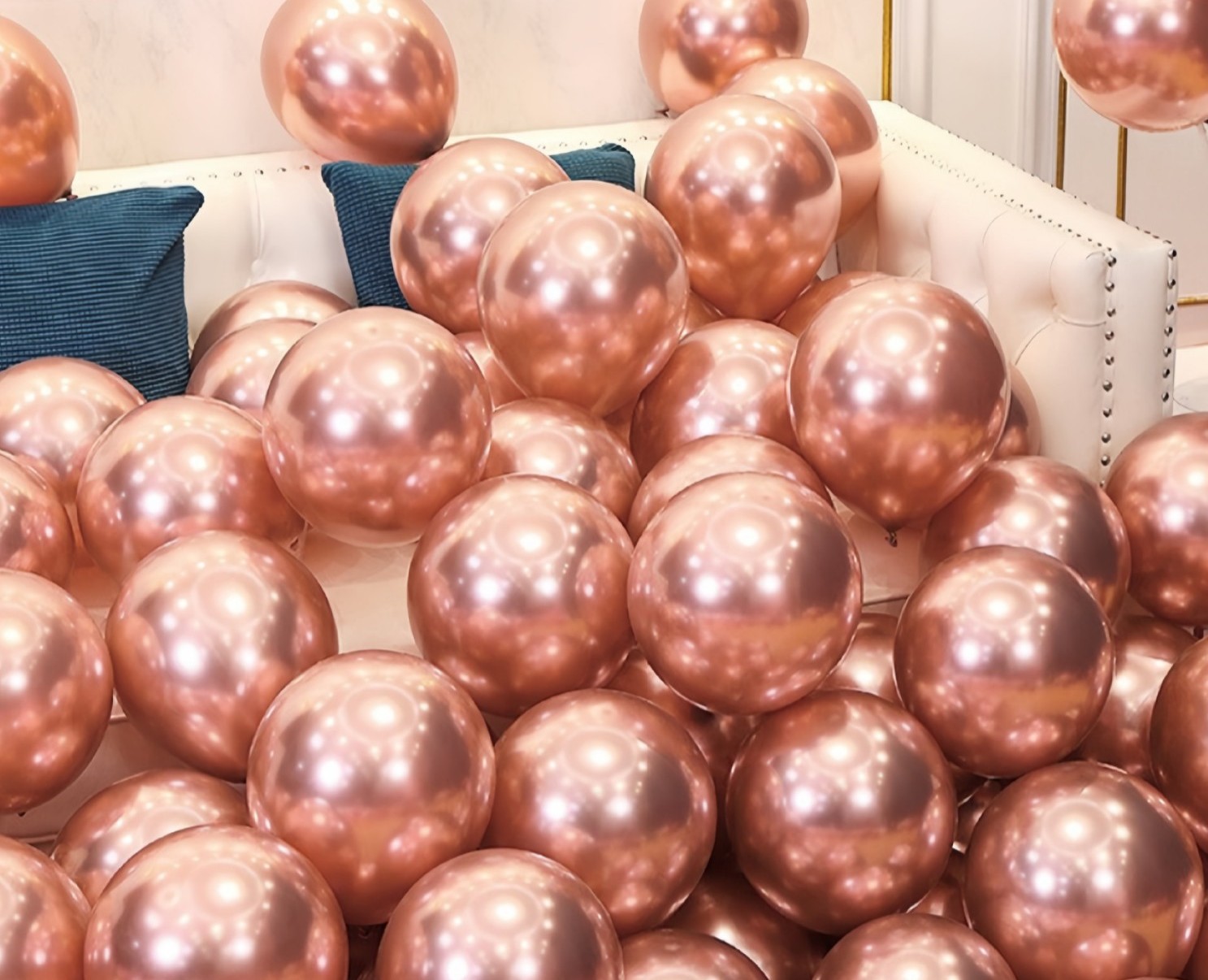 RET-10-CHP-50PCS | 10 Inch Retro Metallic Champagne Latex Balloons Wholesale | Low MOQ