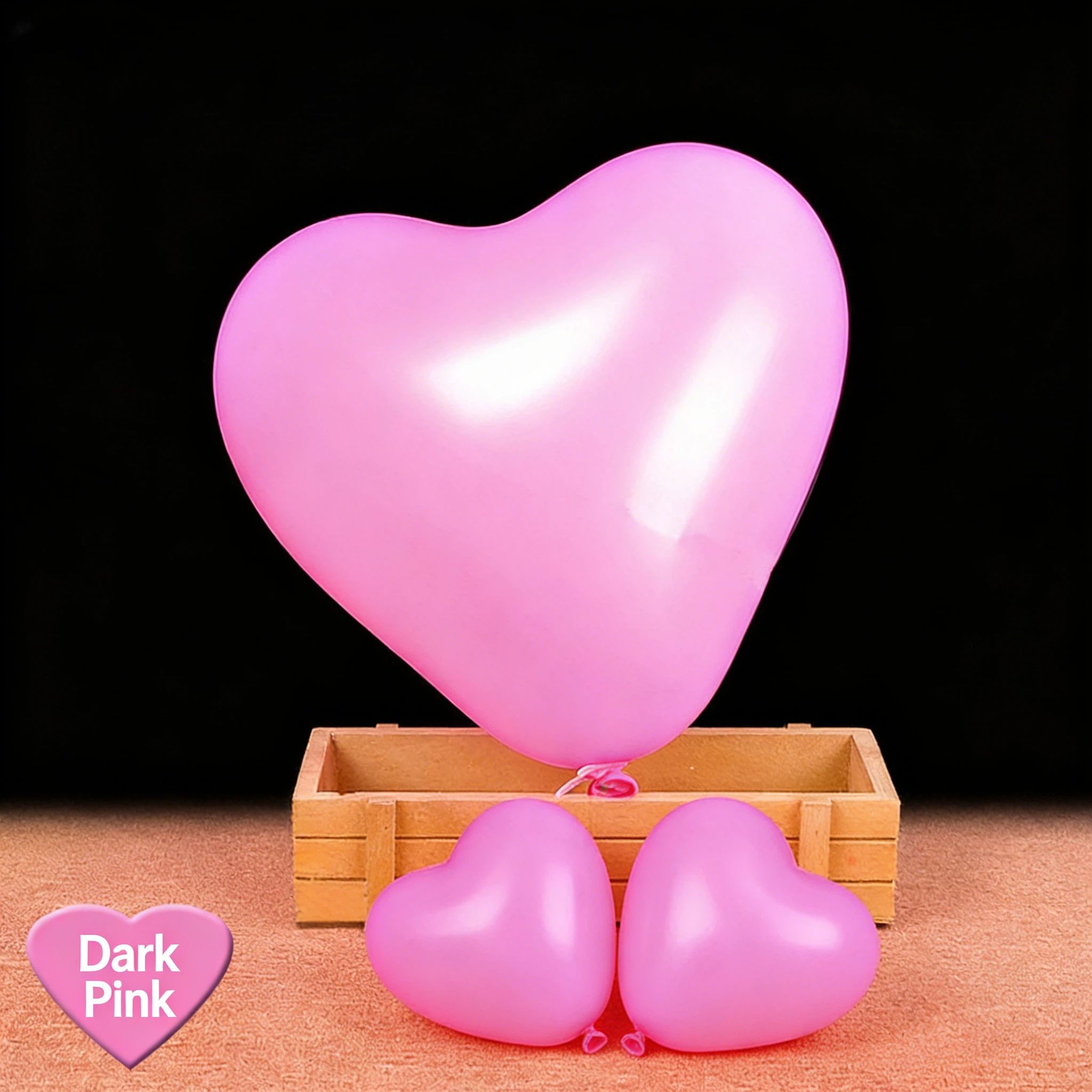 MAT-10-DPK-H | 10 Inch Matte Dark Pink Heart Shape Latex Balloons Wholesale | Low MOQ