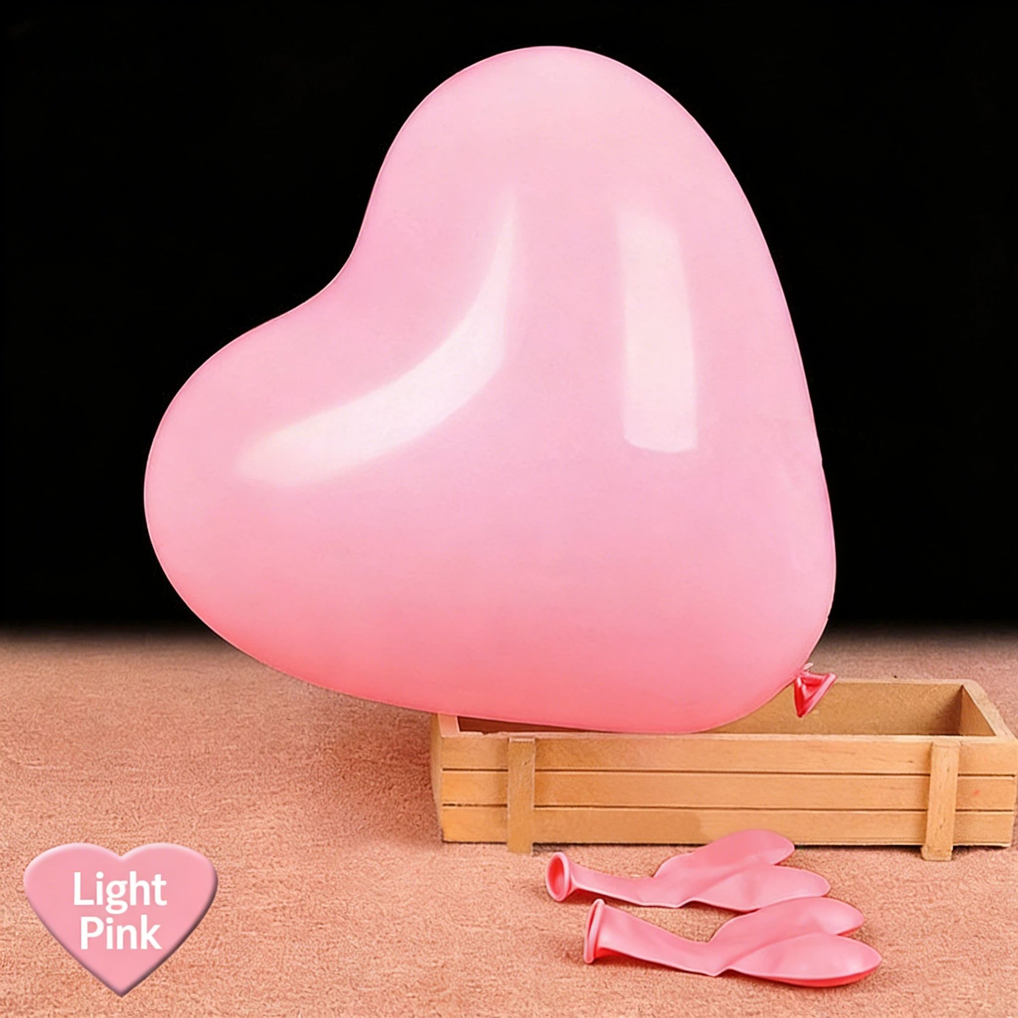 MAT-10-LPK-H | 10 Inch Matte Light Pink Heart Shape Latex Balloons Wholesale | Low MOQ