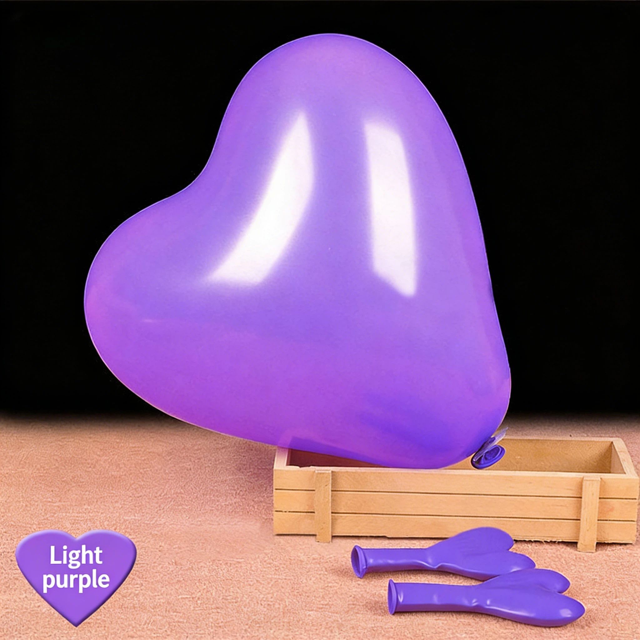 MAT-10-LPU-H | 10 Inch Matte Light Purple Heart Shape Latex Balloons Wholesale | Low MOQ