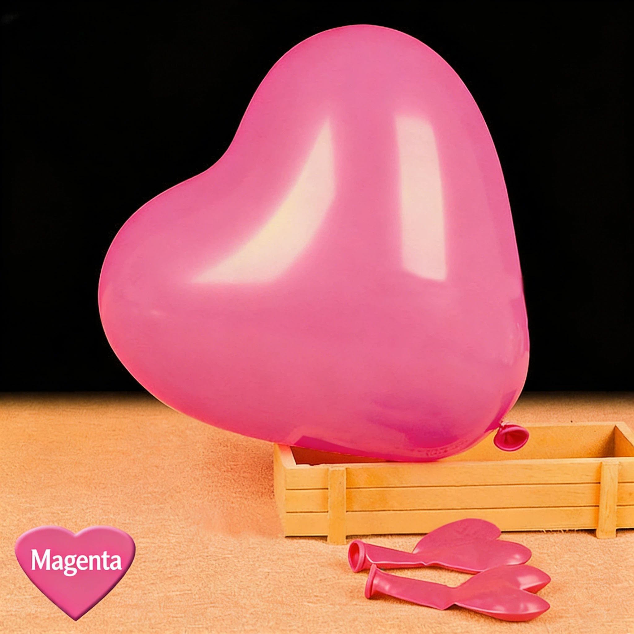 MAT-10-MAG-H | 10 Inch Matte Magenta Heart Shape Latex Balloons Wholesale | Low MOQ