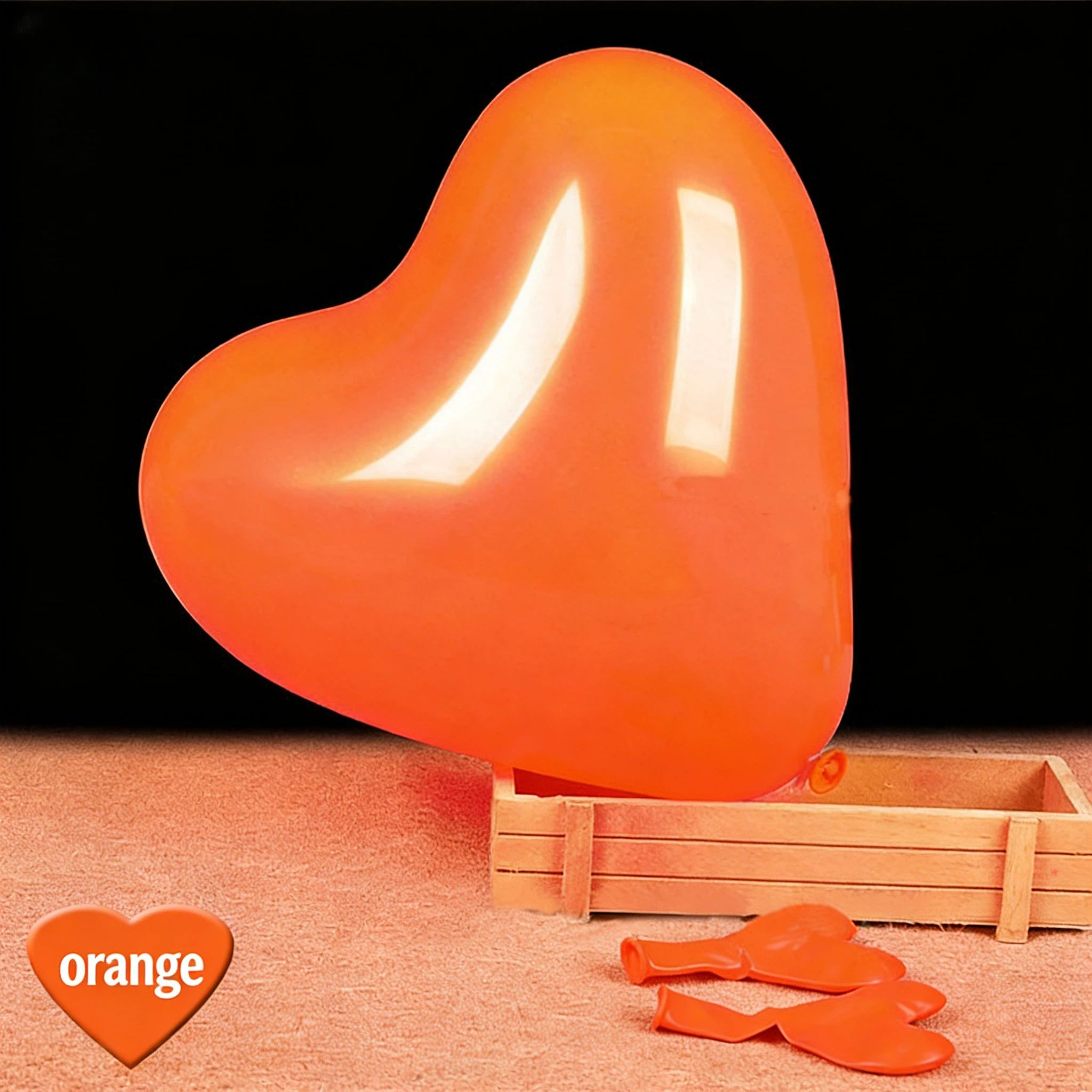 MAT-10-ORG-H | 10 Inch Matte Orange Heart Shape Latex Balloons Wholesale | Low MOQ