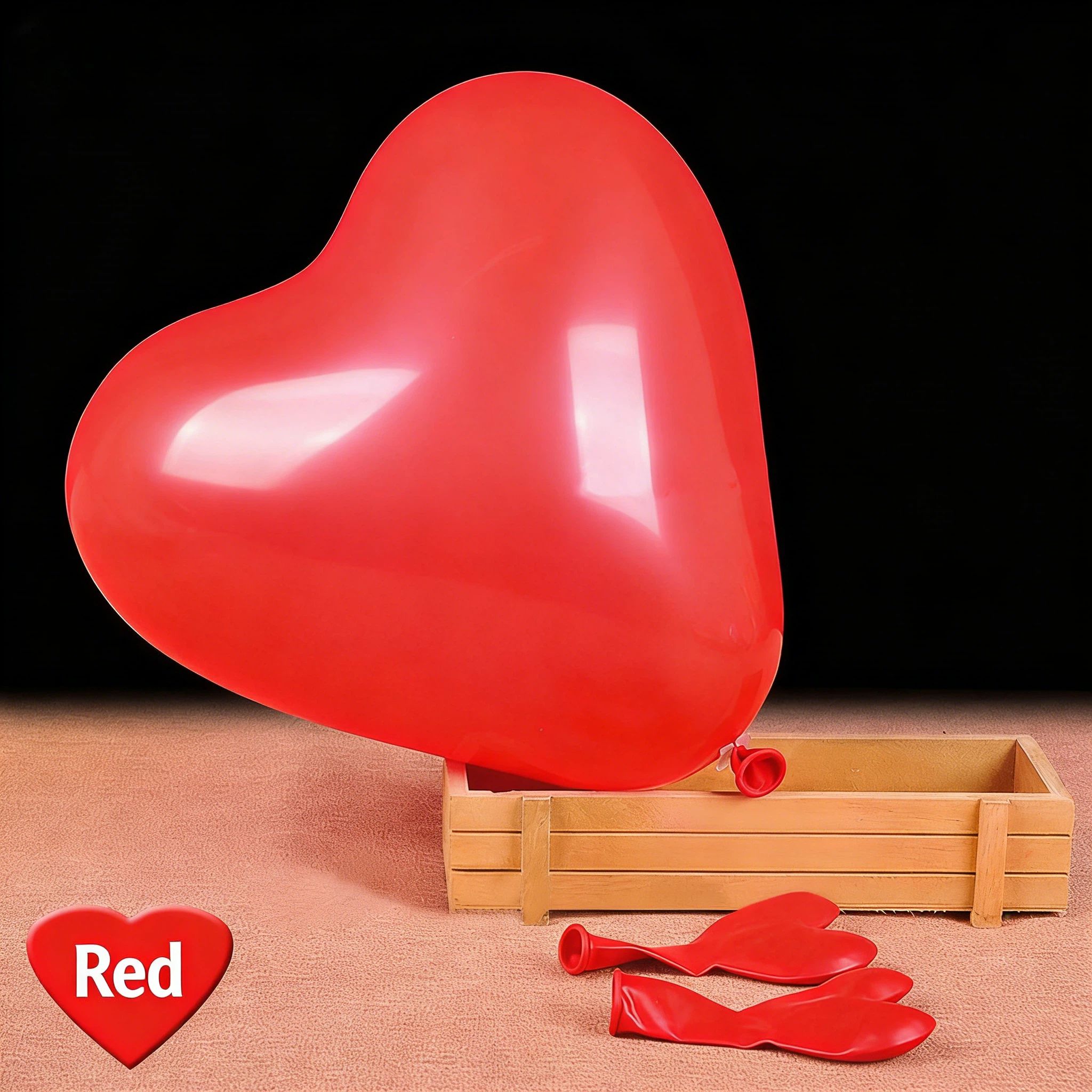 MAT-10-RED-H | 10 Inch Matte Red Heart Shape Latex Balloons Wholesale | Low MOQ