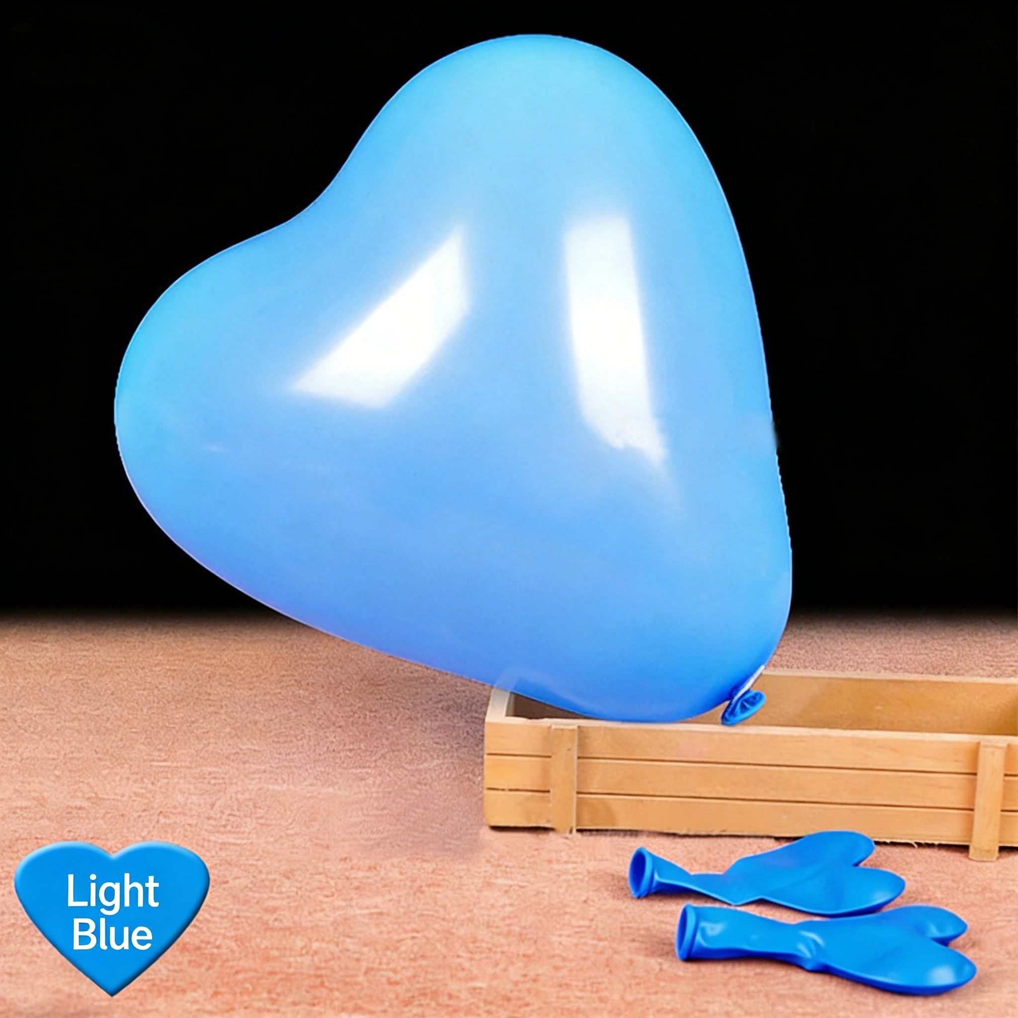 MAT-10-SKY-H | 10 Inch Matte Sky Blue Heart Shape Latex Balloons Wholesale | Low MOQ