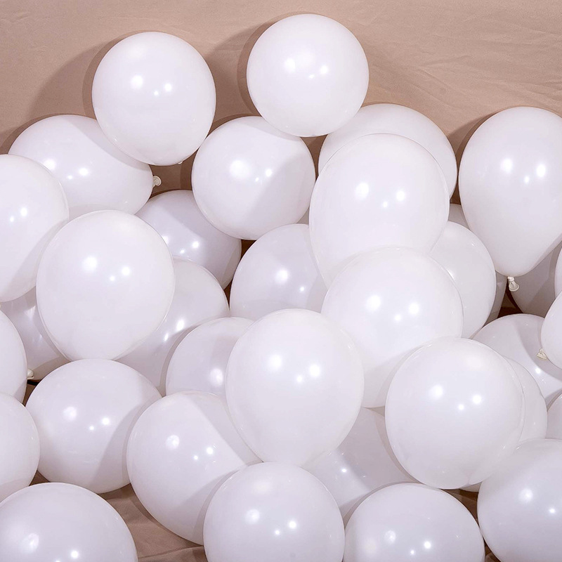 MAT-18-WHT | 18 Inch Matte White Round Shape Latex Balloons Wholesale | Low MOQ