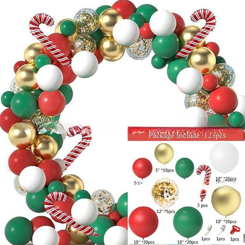 GAR-SET-102 | Xmas Red Green White Confetti Candy Cane Foil Balloon Garland Kit Wholesale | Christmas Series | Low MOQ