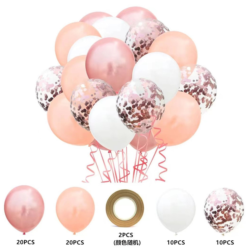 MIX-SET-005 | 12 Inch Pre-Mixed Nude White Confetti Latex Balloon Packs Wholesale | All Occasion Series | Low MOQ