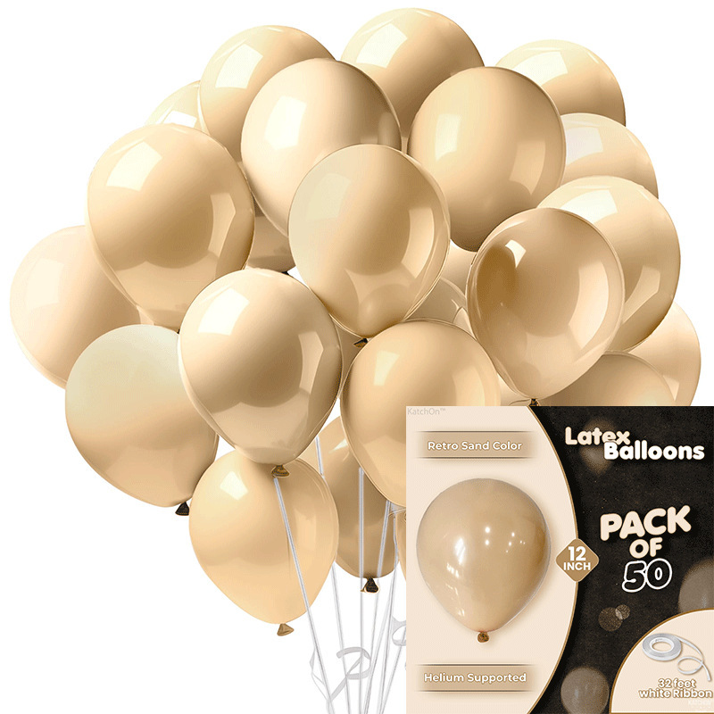 MIX-SET-024 | 12 Inch Solid Retro Sand Nude Beige Latex Balloon Packs Wholesale | All Occasion Series | Low MOQ
