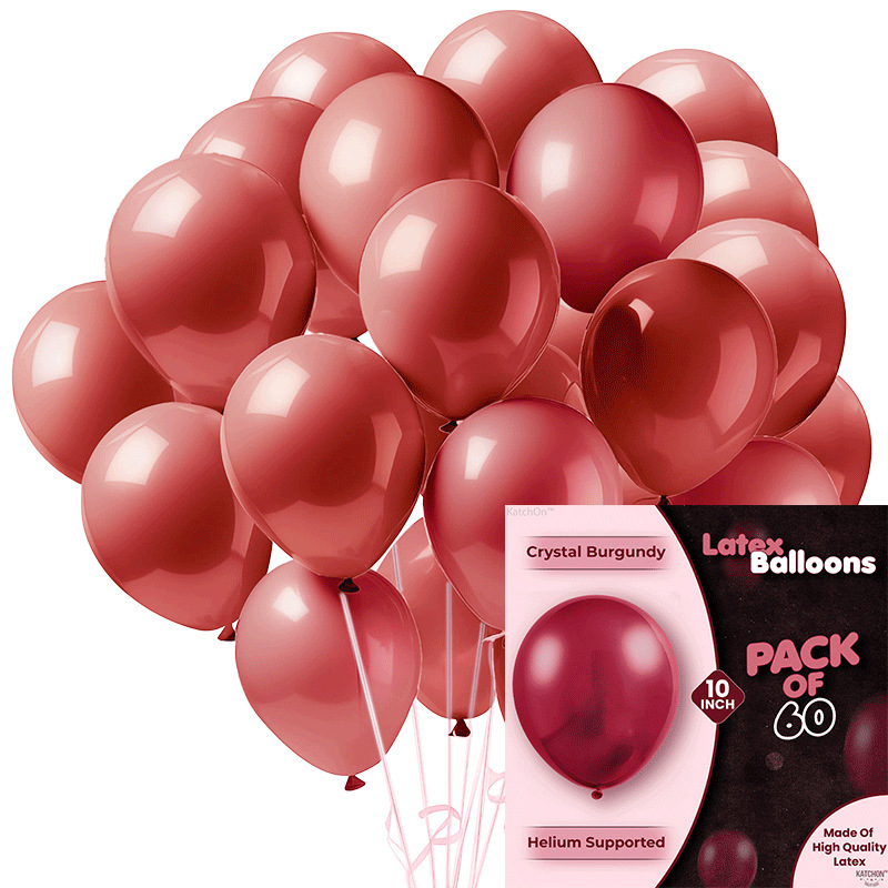 MIX-SET-027 | 12 Inch Solid Crystal Burgundy Dusty Rose Latex Balloon Packs Wholesale | All Occasion Series | Low MOQ