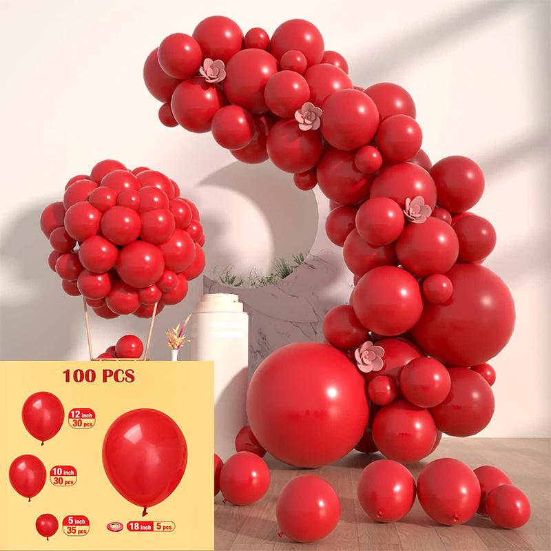 GAR-SET-113 | Red Matte Balloon Garland Kit Wholesale | Solid Color Series | Low MOQ