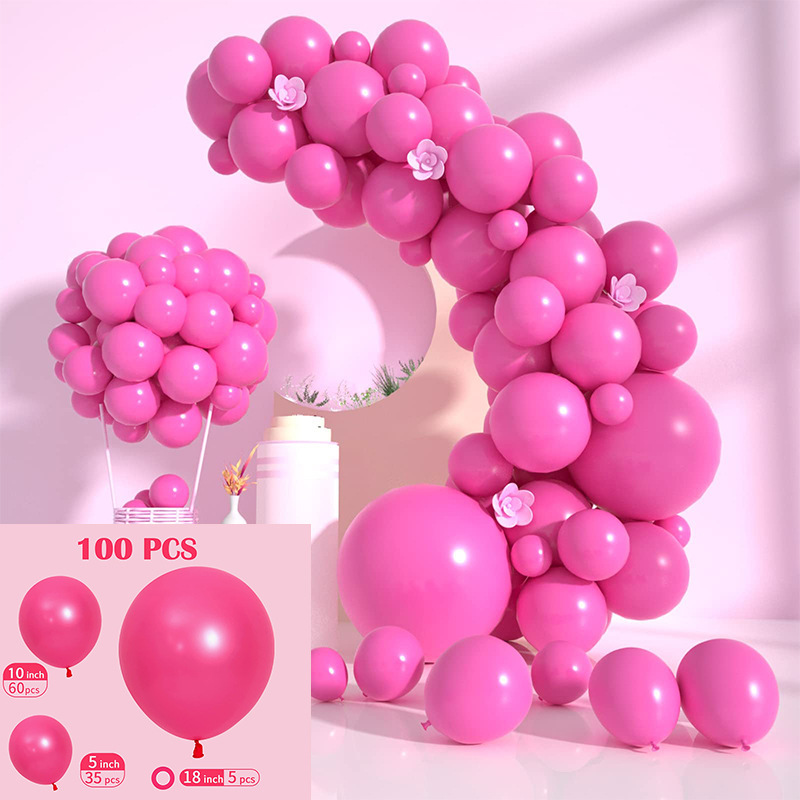 GAR-SET-117 | Hot Pink Matte Balloon Garland Kit Wholesale | Solid Color Series | Low MOQ