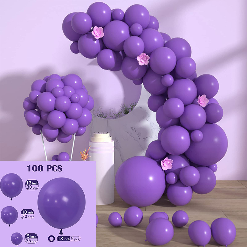 GAR-SET-118 | Dark Purple Matte Balloon Garland Kit Wholesale | Solid Color Series | Low MOQ