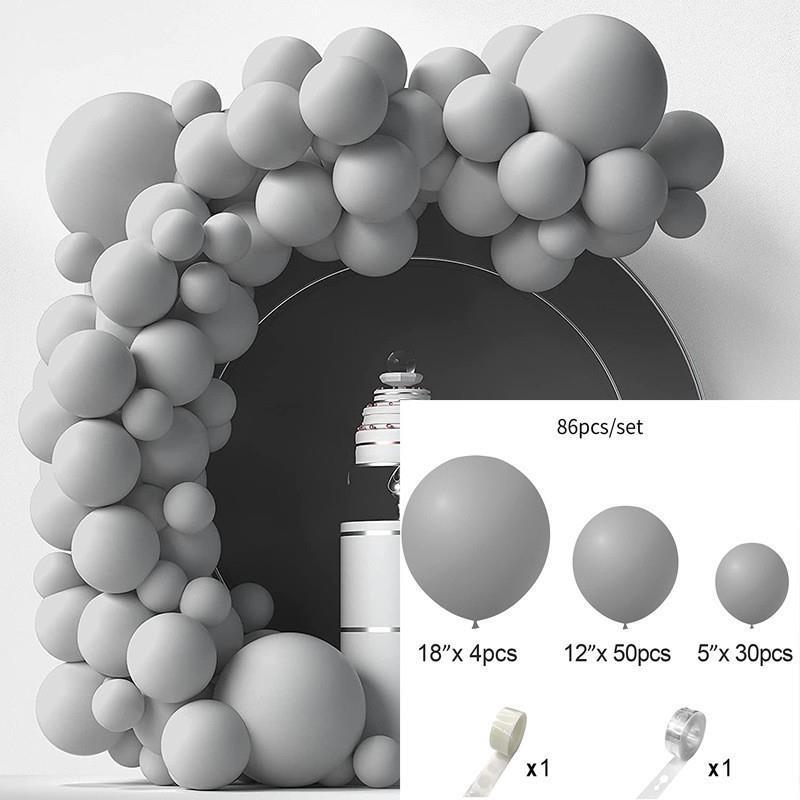 GAR-SET-123 | Light Gray Matte Balloon Garland Kit Wholesale | Solid Color Series | Low MOQ