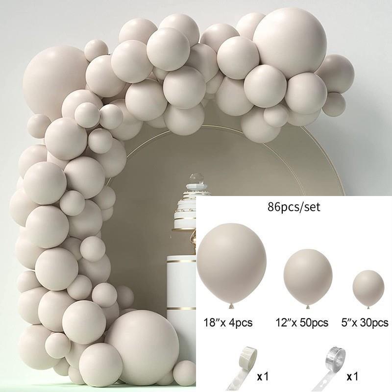 GAR-SET-128 | Sand Beige Matte Balloon Garland Kit Wholesale | Solid Color Series | Low MOQ