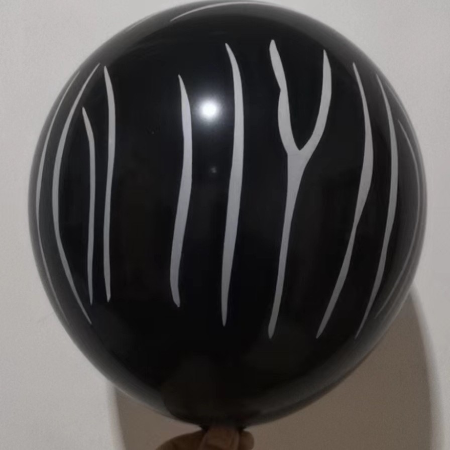 ANL-12-TGB | 12 Inch Black Tiger Stripe Print Latex Balloons Wholesale | Low MOQ