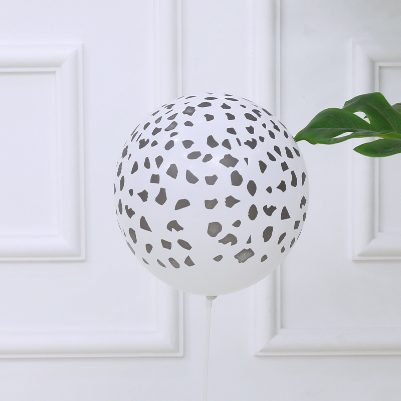 ANL-12-DAW | 12 Inch White Dalmatian Spot Print Latex Balloons Wholesale | Low MOQ