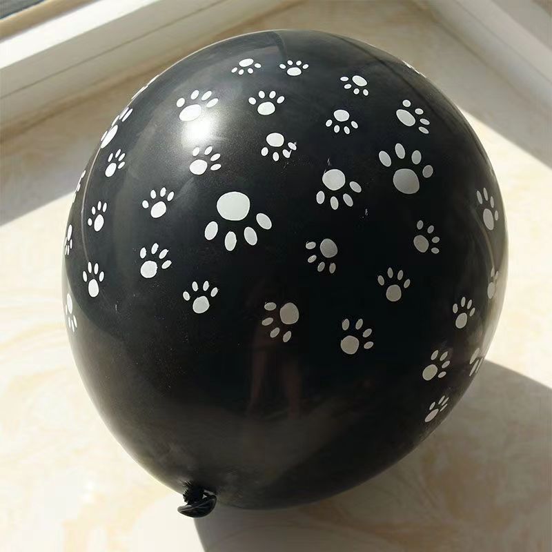 ANL-12-PAB | 12 Inch Black Paw Print Latex Balloons Wholesale | Low MOQ