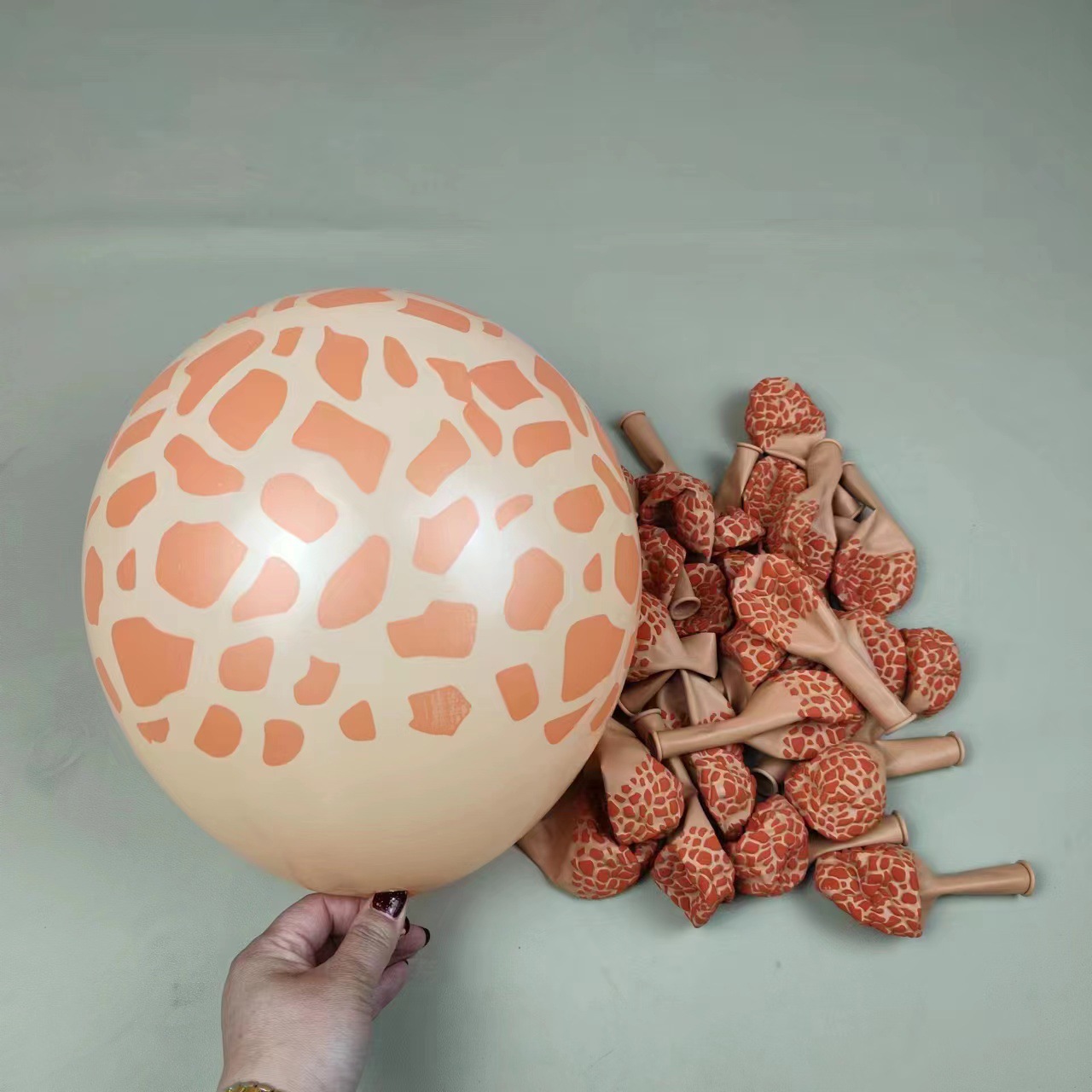 ANL-12-GIN | 12 Inch Nude Base Giraffe Print Latex Balloons Wholesale | Low MOQ