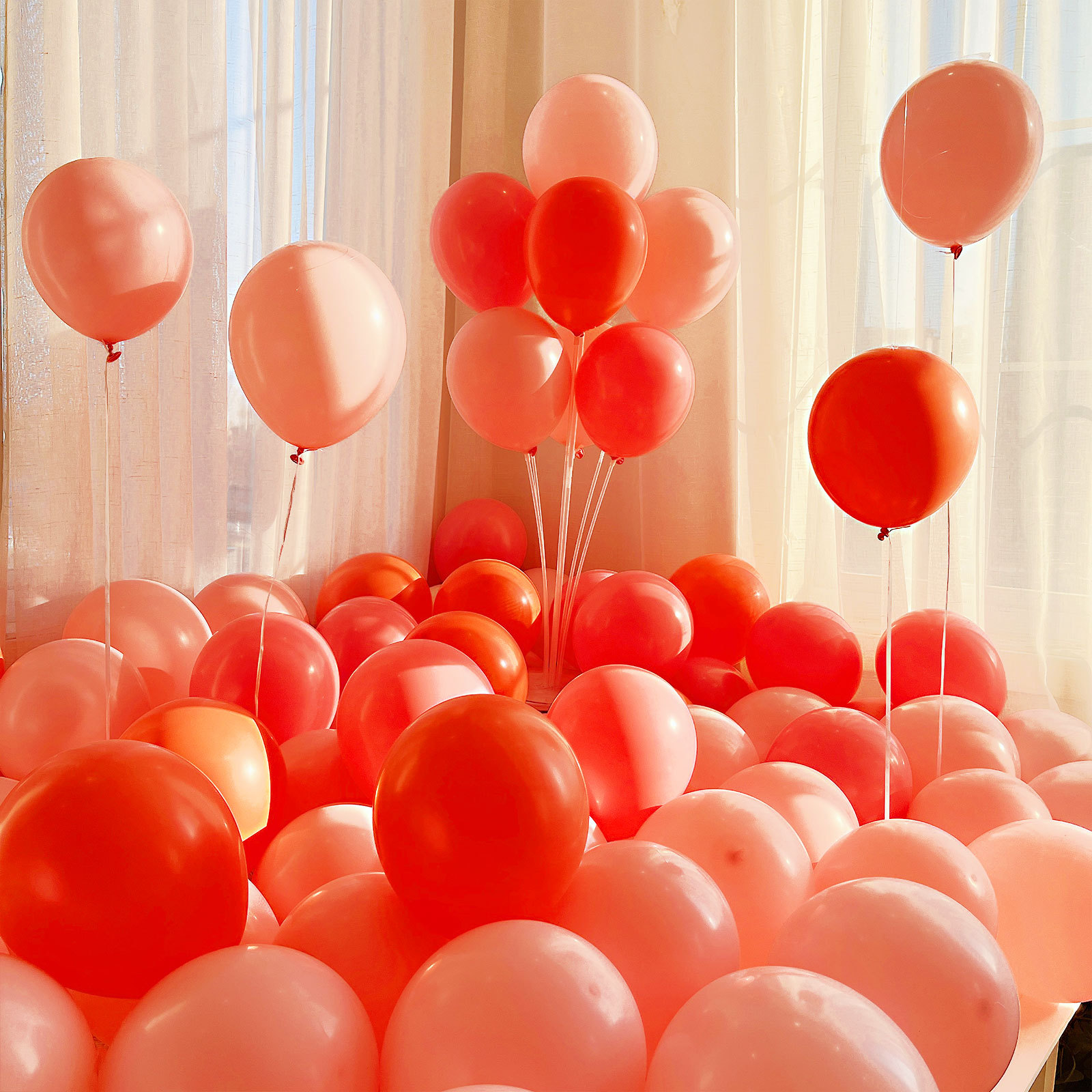 MIX-SET-091 | 10 Inch Pre-Mixed Macaron Pink Coral Red Matte Latex Balloon Packs Wholesale | All Occasion Series | Low MOQ