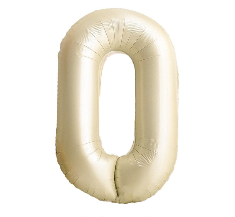 NUM-32-CRM-00 | 32 Inch Champagne Cream Foil Number 0 Balloon, Individual Pack Wholesale | Low MOQ
