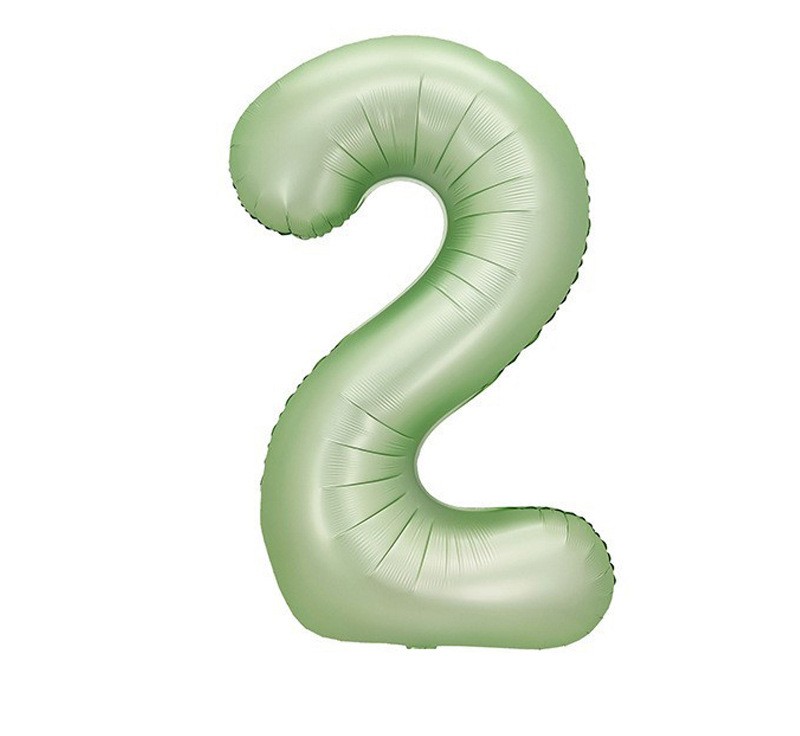 NUM-32-OLV-02 | 32 Inch Olive Green Foil Number 2 Balloon, Individual Pack Wholesale | Low MOQ