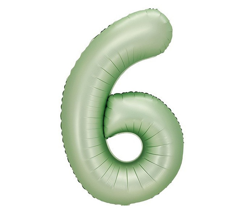 NUM-32-OLV-06 | 32 Inch Olive Green Foil Number 6 Balloon, Individual Pack Wholesale | Low MOQ