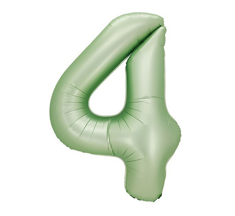 NUM-32-OLV-04 | 32 Inch Olive Green Foil Number 4 Balloon, Individual Pack Wholesale | Low MOQ