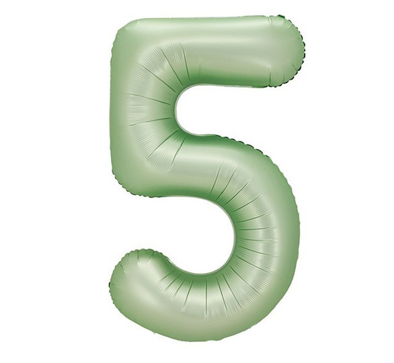 NUM-32-OLV-05 | 32 Inch Olive Green Foil Number 5 Balloon, Individual Pack Wholesale | Low MOQ