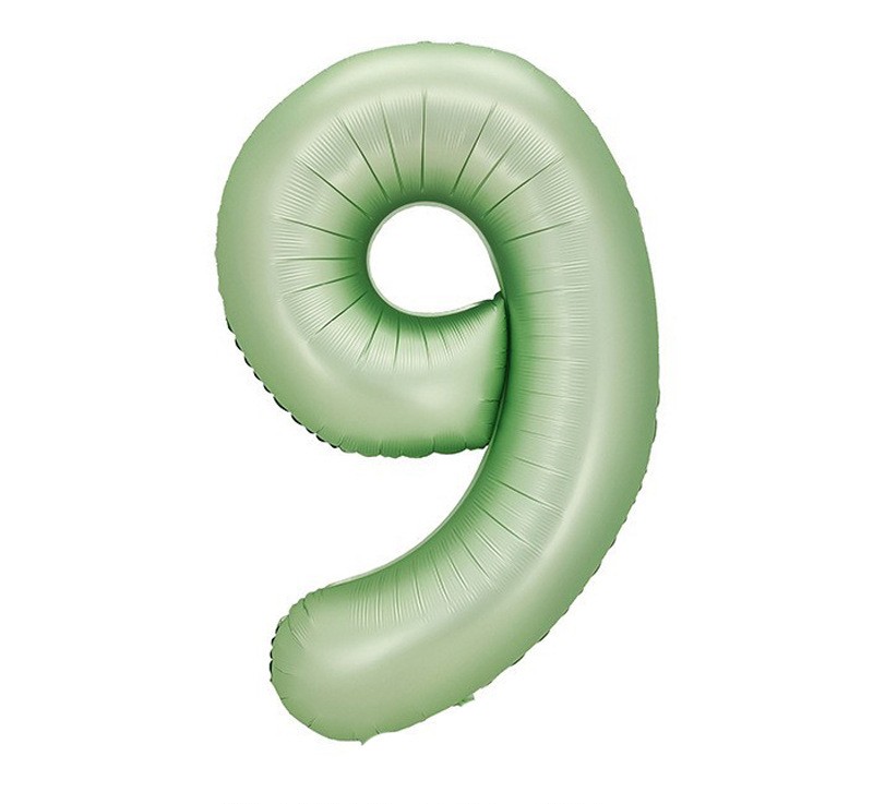 NUM-32-OLV-09 | 32 Inch Olive Green Foil Number 9 Balloon, Individual Pack Wholesale | Low MOQ