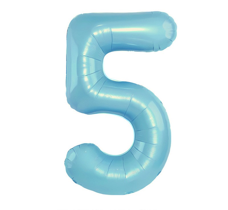 NUM-32-BLU-05 | 32 Inch Blue Foil Number 5 Balloon, Individual Pack Wholesale | Low MOQ